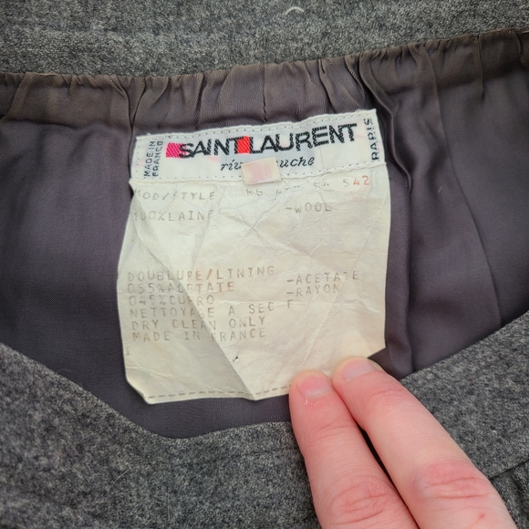 Saint Laurent Vintage Gray Wool Skirt Size 38 - Picture 7 of 9